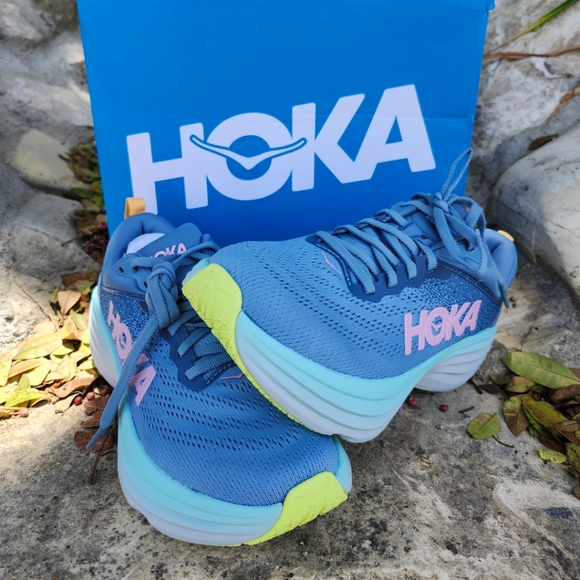 HOKA One One Bondi 8 Blue/ Pink Women's Size 7B - Picture 10 of 10